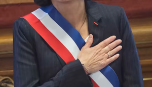 Tricolor Sash Red White Blue Scarf with Gold Tassels Custom Event Ceremonial Sash - Product Image 6