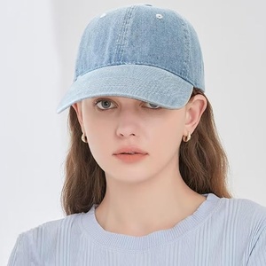 Denim <b>Baseball</b> <b>Cap</b> 6-Panel Adjustable Unisex Casual Hat Solid Color Cotton Washed Style Adult Size 58-60CM - Product Image 5