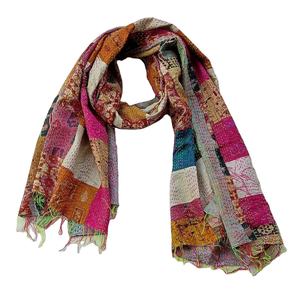 Écharpes et châles de luxe pour femmes, 100 % coton, motifs en patchwork de soie, style européen et américain, tendance estivale, extrêmement élégants - Product Image 3