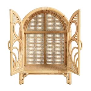 Wholesale Natural Rattan Doll House Clothes Hanger Factory Price Handmade <b>Miniature</b> Clothing Rack Sustainable Kids Room Toy - Product Image 1