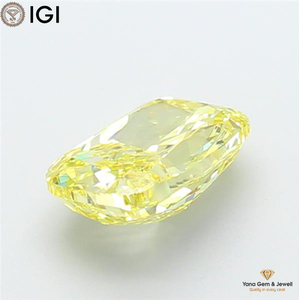 Bague solitaire pour femme avec diamant de laboratoire CVD certifié IGI, forme coussin, 2,51 carats, clarté VS1, couleur jaune vif fantaisie - Product Image 6