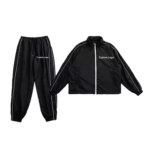 Ensemble de survêtement coupe-vent en nylon léger et réfléchissant de 3 m, personnalisé en usine, avec sweats à capuche zippés et pantalons de survêtement en nylon - Product Image 4