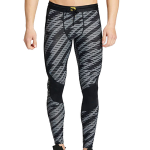 New Design <b>Men's</b> Full Length <b>Compression</b> Leggings Geometric Print Drawstring Waist Spandex Nylon Workout <b>Tights</b> - Product Image 1