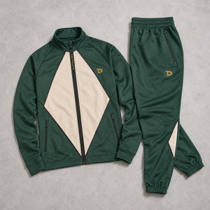 Ensemble de survêtement de baseball vert forêt avec veste zippée intégrale et pantalon de sport fuselé, uniforme d'entraînement d'équipe - Product Image 3