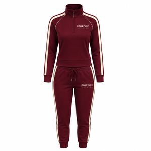 Ensemble de survêtement en coton épais deux pièces pour femme, pull à capuche oversize et pantalon de jogging uni, respirant - Product Image 1