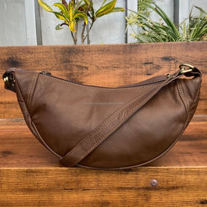 Bolso bandolera de cuero genuino de diseñador, bolso para axilas, venta al por mayor, bolso y monederos de media luna, bolso de mano de hombro de alta calidad para mujer - Product Image 2