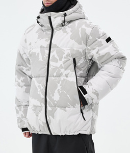 Veste de ski et snowboard matelassée camouflage gris 2026, imperméable, respirante, coupe-vent, isolée, pour l'hiver, fabrication sur mesure OEM - Product Image 4