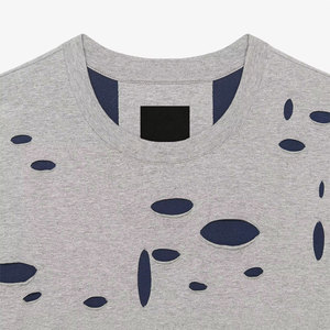 Service OEM, t-shirt personnalisé imprimé, coupe ample, effet usé, pour hommes, 100% coton, vente en gros, prix bas, t-shirts usés pour hommes - Product Image 4