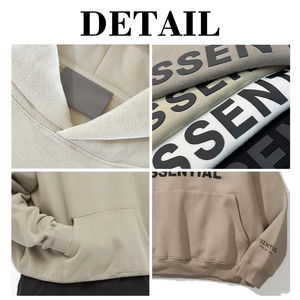 เสื้อฮู้ดดี้ผู้ชายแบบสั่งทำ OEM สไตล์วินเทจสำหรับฤดูหนาว ลายพิมพ์เรียบง่าย ผ้าฝ้าย 100% เป็นมิตรต่อสิ่งแวดล้อม พิมพ์ลายด้วยเทคนิคซิลค์สกรีน ประดับด้วยคริสตัล - Product Image 2