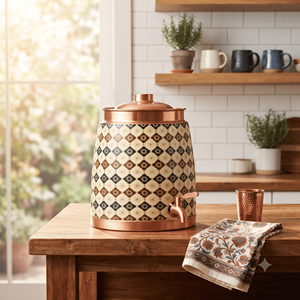 Distributeur d'eau en cuivre martelé fait main avec robinet, service à boissons classique couvert, vaisselle de cuisine, décoration intérieure, vente en gros B2B - Product Image 2