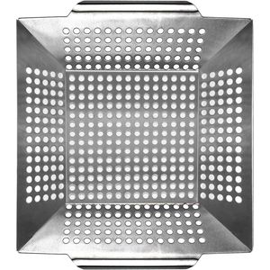 13.4 Inch Stainless Steel Grill Basket for Outdoor Cooking Nonstick Dishwasher Safe Fish Vegetable Grilling Tray Handle <b>BBQ</b> Tool - Product Image 3