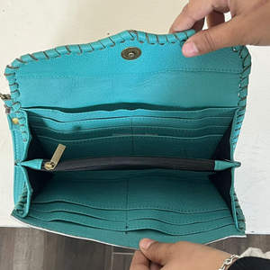 Cartera de Mano de Cuero Vacuno con Pelo Estilo Occidental para Mujer, Cartera Larga de Diseñador con Múltiples Compartimentos y Protección RFID, Monedero para Teléfono - Product Image 6