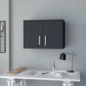 Nero Wengue finitura doppia porta armadio a muro con 3 ripiani leoni categoria di prodotto - Product Image 1