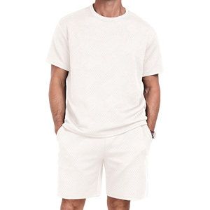 Ensemble de T-shirts d'été décontractés pour hommes, séchage rapide, respirant, tricoté, couleur unie, à manches courtes, vente en gros - Product Image 2