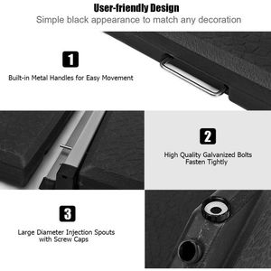 Set di 4 basi quadrate per ombrelli da Patio riempibili con manico e imbuto funzionale accessorio per mobili da esterno - Product Image 4