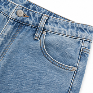 Shorts en jean pour hommes sur mesure, coupe ample, bleu délavé, fabricant OEM ODM, vente en gros - Product Image 6