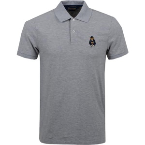 Polo en coton à manches courtes gris pour homme, logo brodé, style décontracté, coupe classique, tissu jersey respirant - Product Image 5