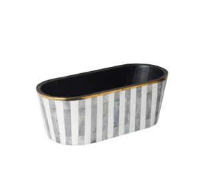 Handwoven Planter Basket with Mother of Pearl Inlay <b>Rectangular</b> Indoor Outdoor Plant <b>Pot</b> for Home Garden Decor from Vietnam - Product Image 3