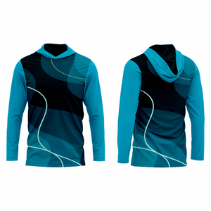 เสื้อฮู้ดซัมเมอร์แบบกำหนดเอง แห้งเร็ว ป้องกันรังสียูวี ยืดหยุ่นได้ เหมาะสำหรับการฝึกซ้อม ผลิตจากโพลีเอสเตอร์ 100% - Product Image 1