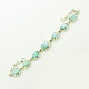 Nouveau Bracelet Classique en Argent Sterling 925 avec Larimar et Topaze Bleue, Sertissage Bezel, Chaîne à Maillons, Bijou Fin pour Femme, Usage Quotidien, Collection 2026 - Product Image 4