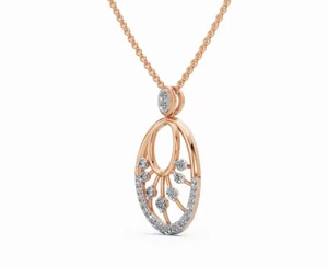 Collar con Colgante de Diamante Ovalado Cultivado en Laboratorio Celestique de 0.297 Quilates con Halo, 26 Piezas, Oro Amarillo, Rosa o Blanco de 9K, 14K o 18K, Regalo de Joyería - Product Image 4