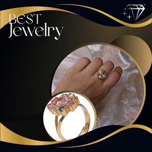 Wedding Wear 925 Sterling Silver Gold Plated Jewelry Multui Tourmaline Gemstone Women Wear Classic <b>Ring</b> - Product Image 2