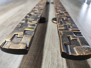 Manija de Puerta de Hierro Forjado con Recubrimiento en Polvo Resistente al Óxido, con Patrones Tallados, para Puertas, Portones y Vallas, Accesorios de Lujo - Product Image 2