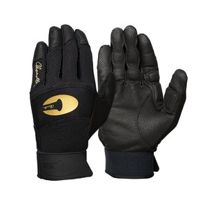 Black Silicone Print Cabretta Leather Batting Gloves Cuff for Men Women Unisex Adult Training Ambidextrous Durable <b>Hook</b> & Loop - Product Image 3