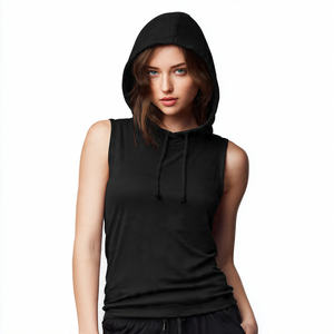 Sudadera sin mangas con estampado frontal para mujer y hombre, 100% algodón, forro polar, para gimnasio, entrenamiento, ropa de calle. - Product Image 4