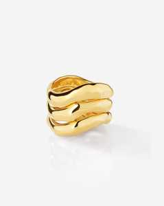 4.75mm Curved Wave Stackable <b>Ring</b> 14k 18k Solid Gold Everyday Wear Minimalist Classic Fine Jewelry <b>Statement</b> Wide Band Wholesale - Product Image 1