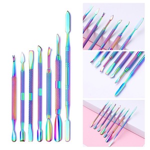 1 Pince à ongles droite, Repousse-cuticules, Bâtonnet de retrait de gel, Outils de manucure en acier inoxydable pour nail art - Product Image 6