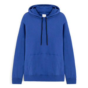 เสื้อฮู้ดสีน้ำเงินแบบยูนิเซ็กซ์ ผ้าฟลีซ ทรงปกติ สวมใส่สบาย เหมาะสำหรับฤดูใบไม้ร่วง สีพื้น มีกระเป๋าหน้า ผ้าถัก ปักโลโก้ได้ เสื้อฮู้ดหนานุ่ม - Product Image 1