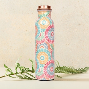 Botella de Agua de Cobre Impresa, Antiderrames, Botella de Cobre Puro para Beber, Botella de Agua Ayurvédica para la Salud, para el Hogar, Gimnasio, Oficina, Venta al por Mayor - Product Image 2