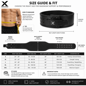 Ceinture de musculation en cuir véritable avec boucle à levier personnalisée – Guide des tailles – Ceinture de levage de poids en cuir de vachette véritable – OEM ODM Marque privée - Product Image 6