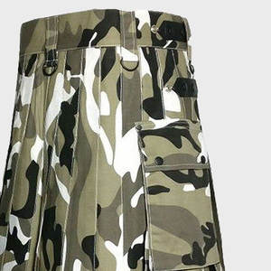 Kilt utilitaire camouflage urbain pour hommes, kilt cargo en coton avec poches OEM ODM 2026 - Product Image 5
