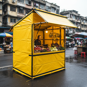 ผ้าใบกันน้ำสำหรับแผงลอยขายของกลางแจ้ง Reinforced Edge Hawker แบบเคลือบสองชั้น ผ้าใบตลาด Hawker ชนิด PVC แข็งแรงทนทาน แบบม้วน - Product Image 3