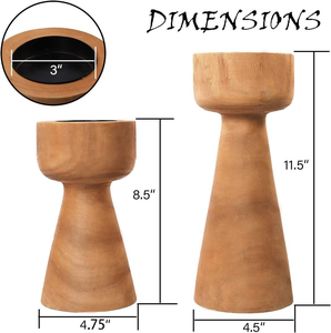 Support de bougie en bois poli, figurine vintage classique élégante, décoration de Noël et du Ramadan, personnalisable MULTI CRAFT - Product Image 5