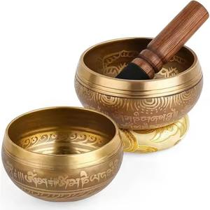 Bol chantant vintage en métal fait main pour la méditation, la thérapie sonore et la relaxation du yoga - Product Image 5