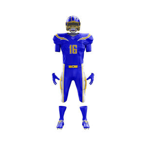 Service OEM, personnalisation d'un ensemble d'uniformes de football américain, tissu 100% polyester, maillots sublimés avec numéro 16, prix raisonnable - Product Image 5