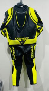 Combinaison de moto pour homme en cuir noir et jaune, imprimée, à séchage rapide, manches longues, imperméable, avec logo tête de mort sur le devant, équipe Garcia - Product Image 6