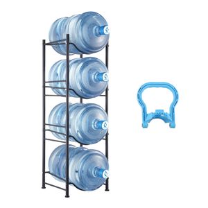 Portabottiglie d'acqua a 4 livelli per carichi pesanti, porta borracce da 5 galloni, scaffale singolo per 4 bottiglie, portaoggetti multiuso - Product Image 1
