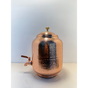 Distributeur d'eau en cuivre artisanal de qualité supérieure, design martelé traditionnel, réservoir de stockage avec couvercle pour la maison, le bureau et l'hôtel - Product Image 4