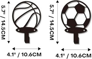 Juego de Ganchos de Pared para Balones Deportivos, Perchero Metálico para Balones de Fútbol y Baloncesto, Organizador Decorativo para la Entrada del Hogar - Product Image 6