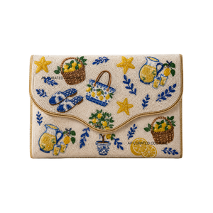 Bolso de mano con cuentas hecho a mano, con diseño de velero y palmera, escena playera tropical, estilo bohemio, personalizable, para ropa de resort - Product Image 5
