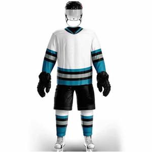 Ensemble d'uniformes de hockey sur glace personnalisés, rouge et noir, maillot sublimé, shorts, gants, patins, vêtements de sport d'hiver pour hommes, coupe athlétique, manches longues - Product Image 4