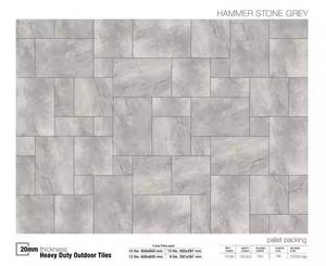 Baldosas de Porcelana Vistaar Hammer Stone Grey R11 de 20 mm de Grosor, Mate, para Exteriores, Resistentes, Antideslizantes, Enclavables, para Baño, Jardín y Pavimentación - Product Image 4