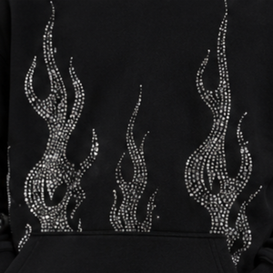 เสื้อฮู้ดดี้ปักลาย Black Flame ประดับเพชรเทียม สำหรับผู้ชาย ทรงโอเวอร์ไซส์ ผ้าฟลีซ พิมพ์โลโก้ได้ สไตล์สตรีทแวร์ หนานุ่ม ใส่สบาย เหมาะสำหรับฤดูหนาว - Product Image 6