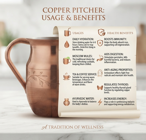 Classic Design Copper Finished Metallic Pitcher Handmade Durable Metal Water <b>Jug</b> for Wine Juice Milk Pitcher-Party Use - Product Image 2