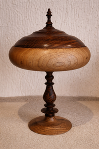 Tarro de dulces para Eid, cuenco con tapa, pedestal, hecho a mano, decorativo, de acacia y mango, estilo rústico, urna, centro de mesa para boda, de lujo - Product Image 4