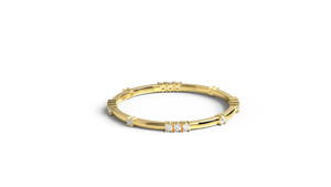 18K Gold Round Diamond Ring <b>Cluster</b> Eternity Ring Band Minimalist Stackable Ring Fine Jewelry for Women - Product Image 1